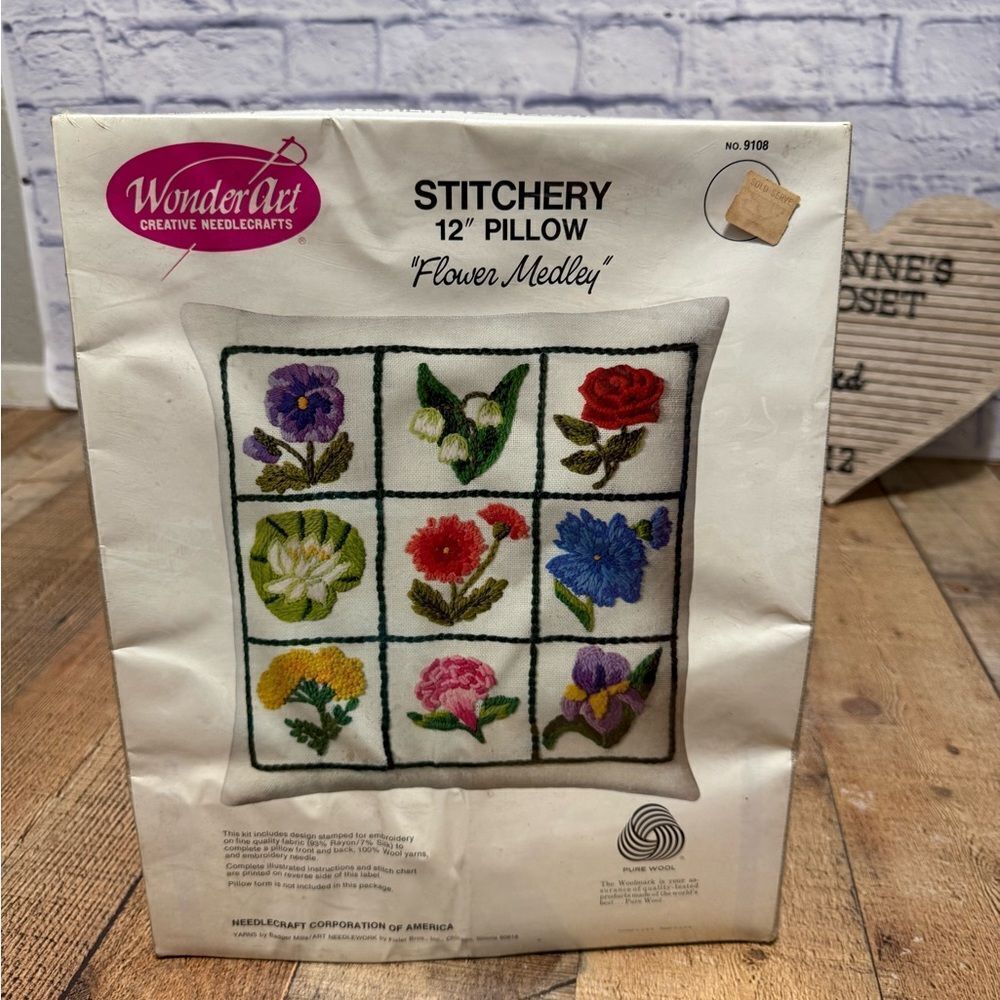 WonderArt Creative Needlecrafts Stitchery 12" Pillow Kit

No 9108